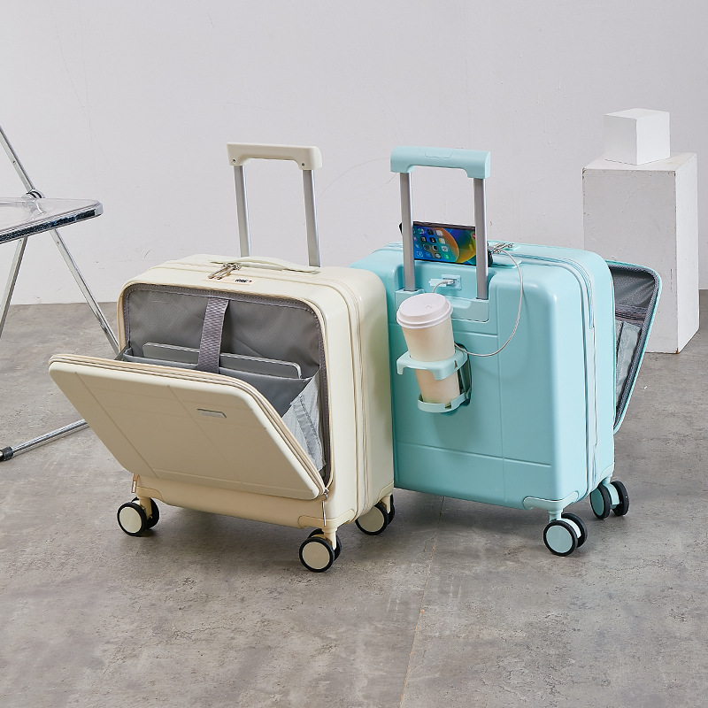 前开盖可登记小型行李箱18寸女多功能静音万向轮小巧旅行箱20寸男