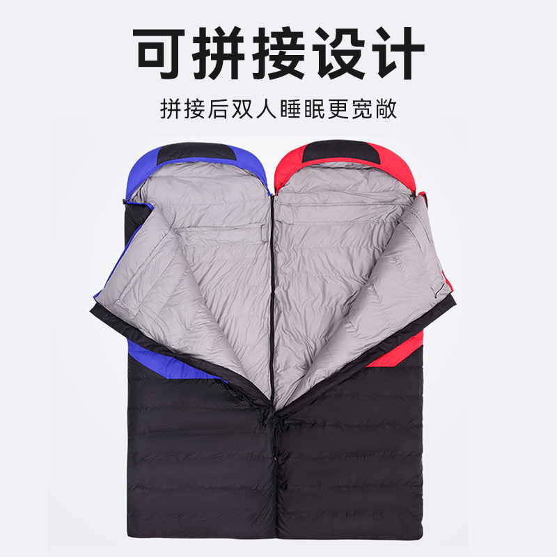 户外便携式睡袋野营防寒加厚羽绒跨境冬季保暖四季成人旅行睡袋