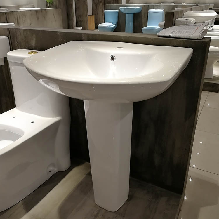 厂家批发陶瓷立柱盆时尚简约家用卫生间阳台长方形立式洗面洗手盆