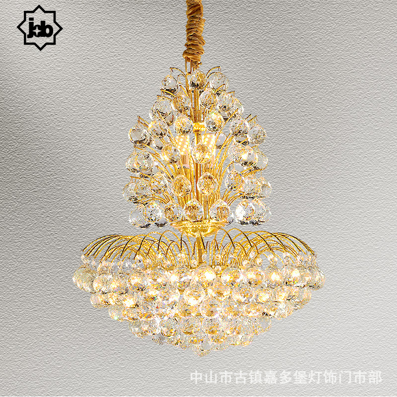 欧式水晶吊灯奢华客厅灯圆形水晶灯LED简欧餐厅灯饰大气卧室灯具