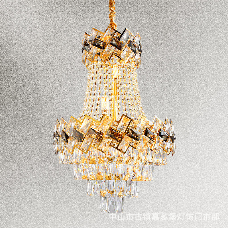 轻奢后现代水晶吊灯家用大气餐厅吊灯客厅灯具别墅酒店售楼部吊灯