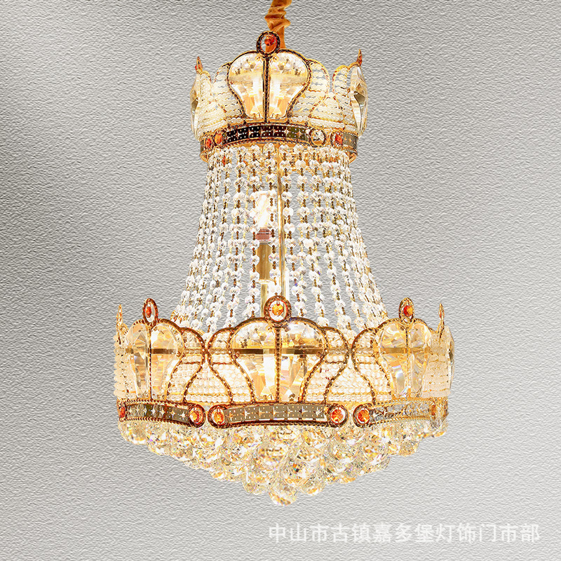 欧式水晶吊灯皇冠奢华大气客厅餐厅灯走廊楼梯酒店别墅卧室灯具
